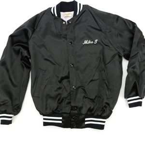 Mike J Baseball Jacket Black and White Yankees
